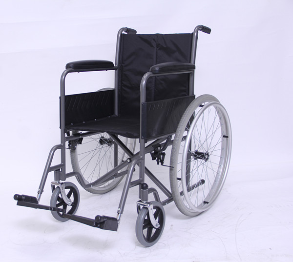 Self-Propelled Wheelchair with Fixed Full Length Armrest